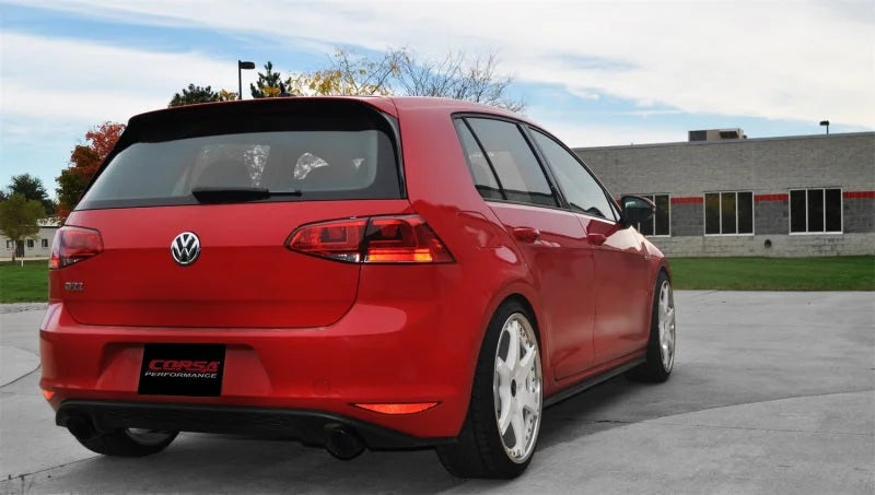 Corsa 14-16 Volkswagen GTI Mk7 Black Sport 3.0in Cat-Back Dual Rear Exit with Single Pro-Series Tips - Detail View