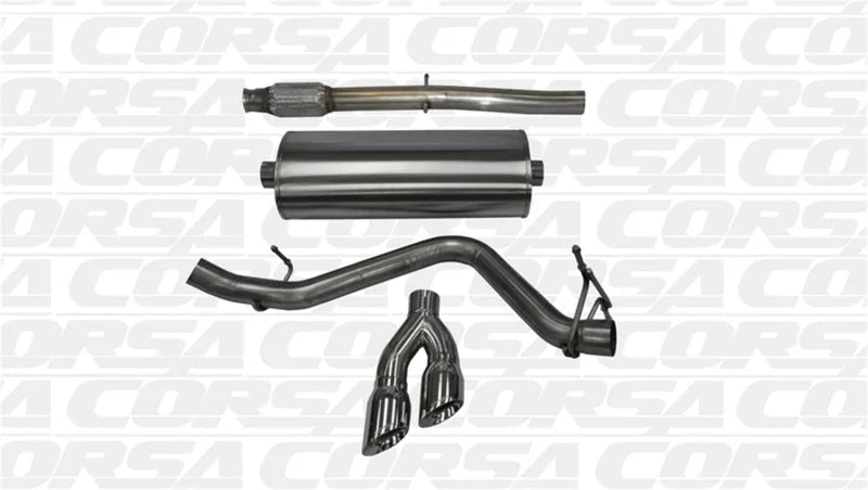Corsa 14-19 GMC Sierra/Chevy Silv 1500 Crew Cab/Short Bed 5.3L V8 Polished Sport Single Side CB Exh - Main Product View