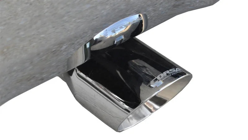 Corsa 14-19 GMC Sierra/Chevy Silv 1500 Crew Cab/Std. Bed 5.3L V8 Polished Sport Dual Rear CB Exhaust - Detail View