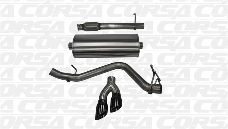 Corsa 14-19 GMC Sierra/Chevy Silv 1500 Reg. Cab/Long Bed 5.3L V8 Black Sport Single Side CB Exhaust - Main Product View