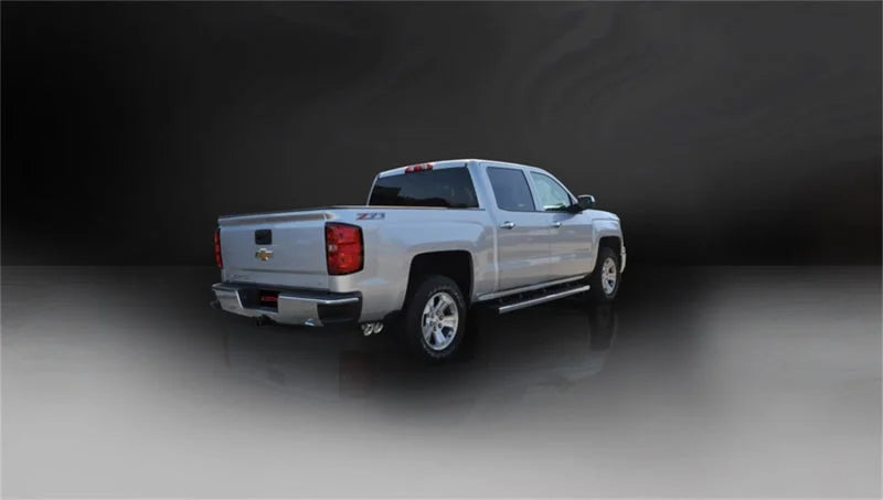 Corsa 14-19 GMC Sierra/Chevy Silv 1500 Reg. Cab/Long Bed 5.3L V8 Polished  Single Side CBExhaust - Side View