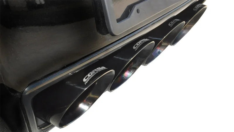 Corsa 15-19 Chevy Corvette Z06 3in Cat Back Exhaust Black Pro-Series Quad 4.5in Tip (Xtreme - Side View