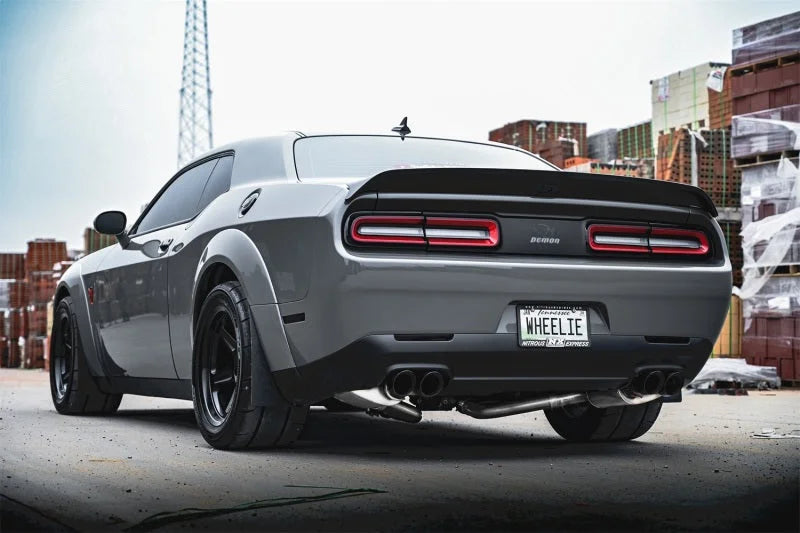Corsa 15-23 Challenger SRT/Hellcat/Demon/Redeye 2.75in Valved CB DR Exit w/ Twin 3.5in Pol Pro Tips - Side View
