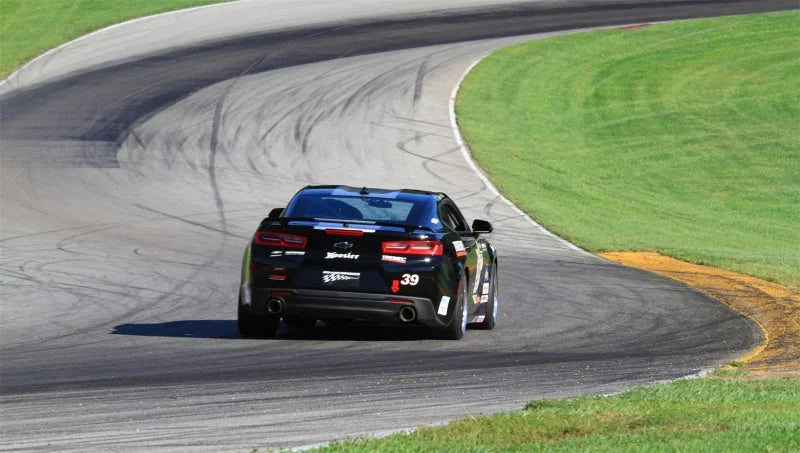 Corsa 16-18 Chevy Camaro SS 6.2L Xtreme 2.75in Cat-Back Dual Rear Exit w/ Single 4.5in Polis - Side View