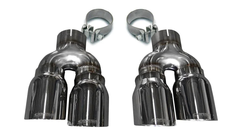 Corsa 16-19 Cadillac ATS 3.6T 4in Inlet / 4in Outlet Twin Polished Tip Kit (For Corsa Exhaust Only) - Main Product View