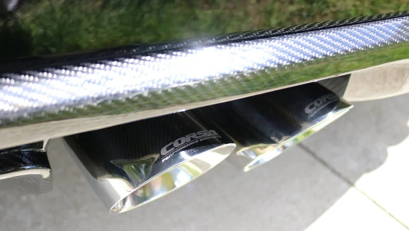 Corsa 16-19 Cadillac ATS 3.6T 4in Inlet / 4in Outlet Twin Polished Tip Kit (For Corsa Exhaust Only) - Detail View