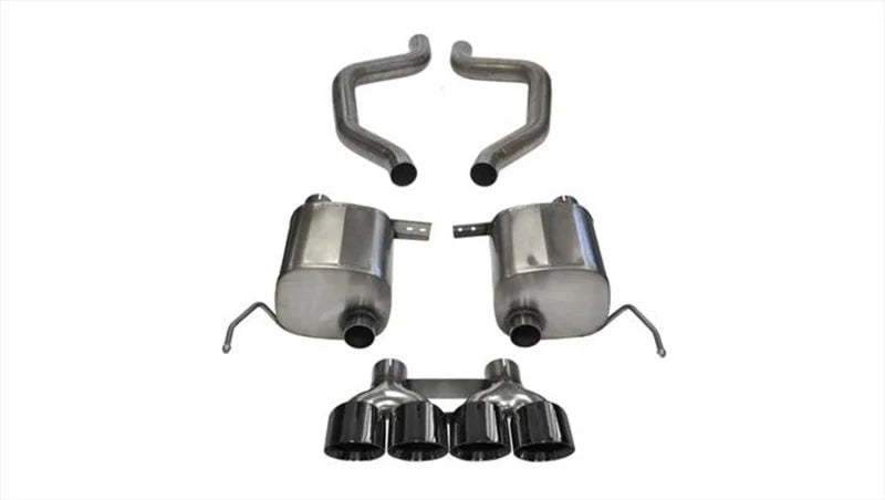 Corsa 17-19 Chevy Corvette Z06 2.75in Axle Back Exhaust Black Dual Rear Exit Quad 4.5in Tip (Sport) - Main Product View