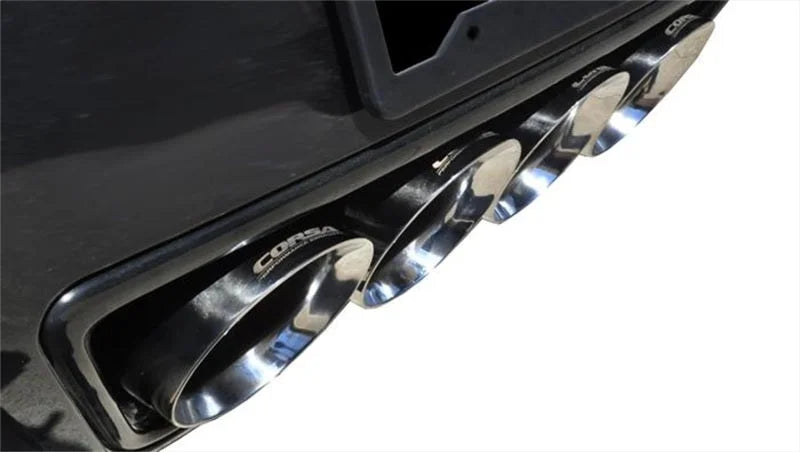 Corsa 17-19 Chevy Corvette Z06 (Grand Sport Only) 3in Axle Back Xtreme Exhaust Pol Quad 4.5in Tip - Side View