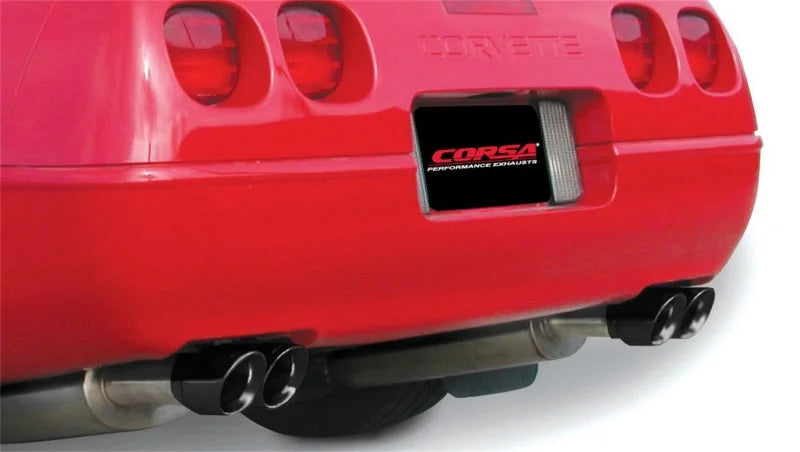 Corsa 1990-1995 Chevrolet Corvette C4 ZR1 5.7L V8 LT5 Black Sport Cat-Back Exhaust - Detail View