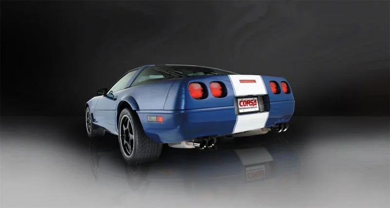 Corsa 1996-1996 Cat-Back Exhaust w/ Twin 3.5in Black Tips 96-96 Chevrolet Corvette C4 5.7L V8 LT4 - Side View