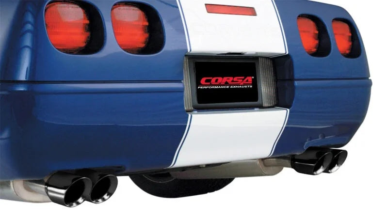 Corsa 1996-1996 Cat-Back Exhaust w/ Twin 3.5in Black Tips 96-96 Chevrolet Corvette C4 5.7L V8 LT4 - Detail View