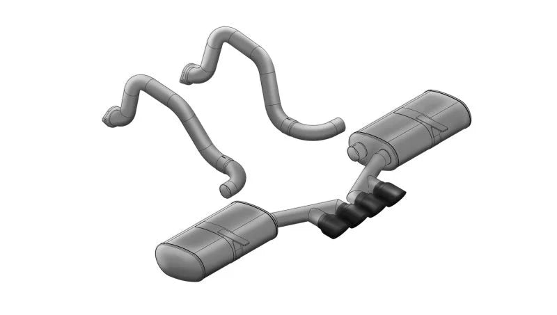 Corsa 1997-2004 Chevrolet Corvette C5 Z06 5.7L V8 Black Sport Axle-Back Exhaust - Main Product View