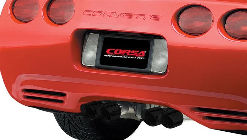 Corsa 1997-2004 Chevrolet Corvette C5 Z06 5.7L V8 Black Xtreme Axle-Back Exhaust - Detail View
