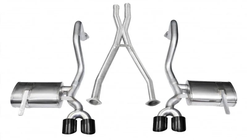 Corsa 1997-2004 Chevrolet Corvette C5 Z06 5.7L V8 Black Xtreme Cat-Back + XO Exhaust - Main Product View