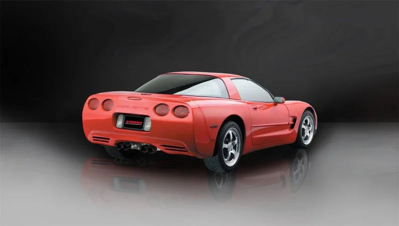 Corsa 1997-2004 Chevrolet Corvette C5 Z06 5.7L V8 Black Xtreme Cat-Back + XO Exhaust - Side View