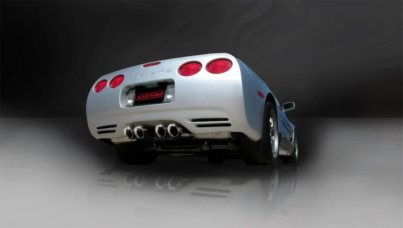 Corsa 1997-2004 Chevrolet Corvette C5 Z06 5.7L V8 Polished Sport Axle-Back Exhaust - Detail View