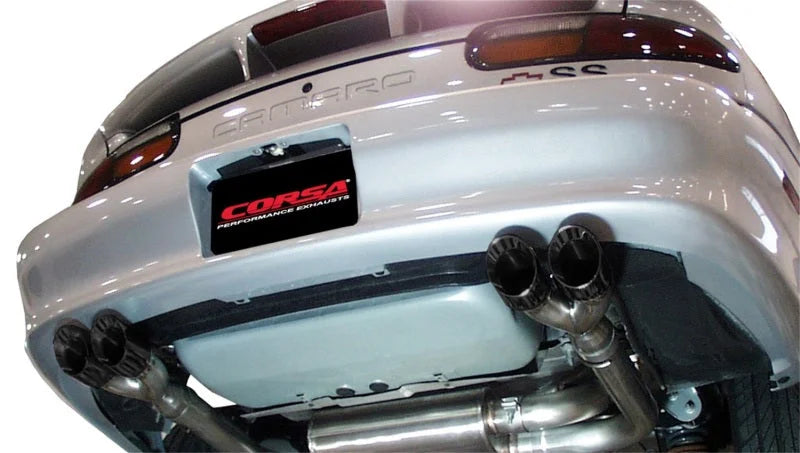 Corsa 1998-2002 Chevrolet Camaro Convertible Z28 5.7L V8 LS1 Black Tip Sport Cat-Back Exhaust - Detail View