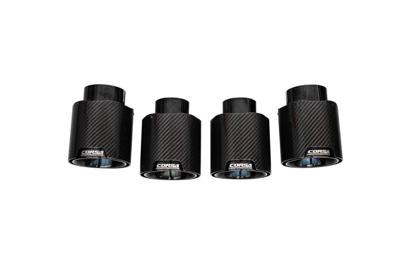 Corsa 20-25 Chevrolet Corvette C8 RWD 4.5in Carbon Fiber Black PVD Tip Kit (For Corsa Exhaust Only) - Main Product View