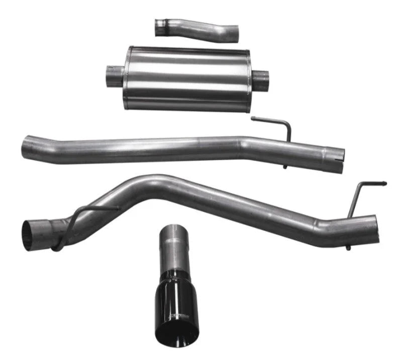 Corsa 20-25 Jeep Gladiator JT 3.6L Single Side Exit Cat-Back Exhaust System w/ Single 4in Black Tip - Side View