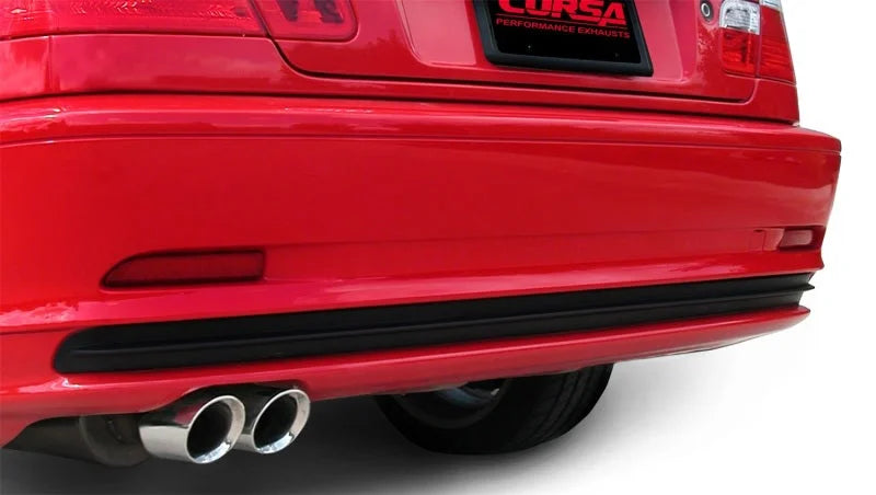 Corsa 2001-2006 BMW 325i/ci Convertible E46 Polished Sport Axle-Back Exhaust - Detail View