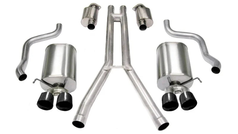 Corsa 2004-2008 Cadillac XLR 4.6L 25in Cat-Back Dual Rear w Twin 35in Black Pro-Series Tips - Main Product View