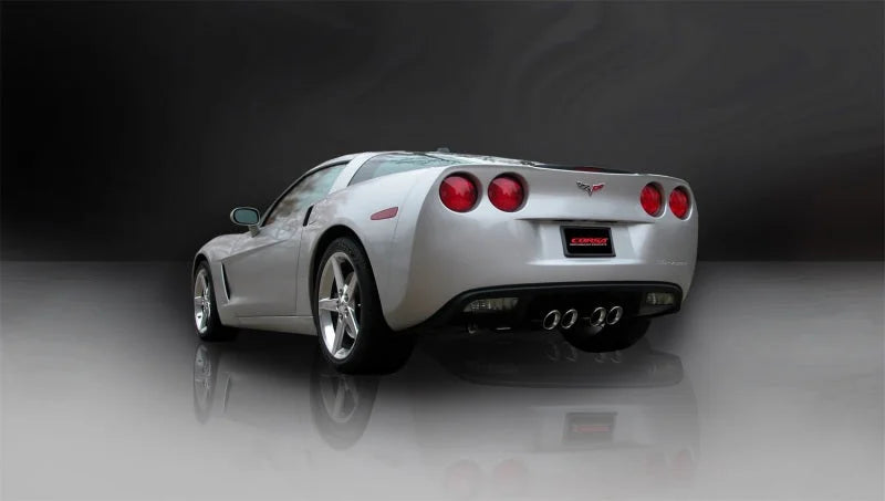 Corsa 2005-2007 Chevrolet Corvette C6 6.0L V8 Polished Sport Axle-Back Exhaust - Side View