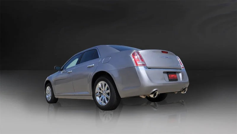 Corsa 2005-2010 Dodge Charger No Towing Hitch R/T 5.7L V8 Polished Xtreme Cat-Back Exhaust - Side View