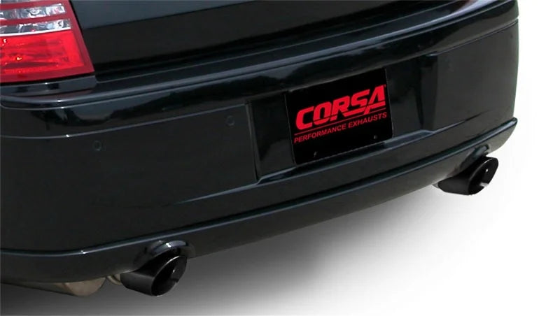 Corsa 2005-2010 Dodge Charger SRT-8 6.1L V8 Black Xtreme Cat-Back Exhaust - Side View