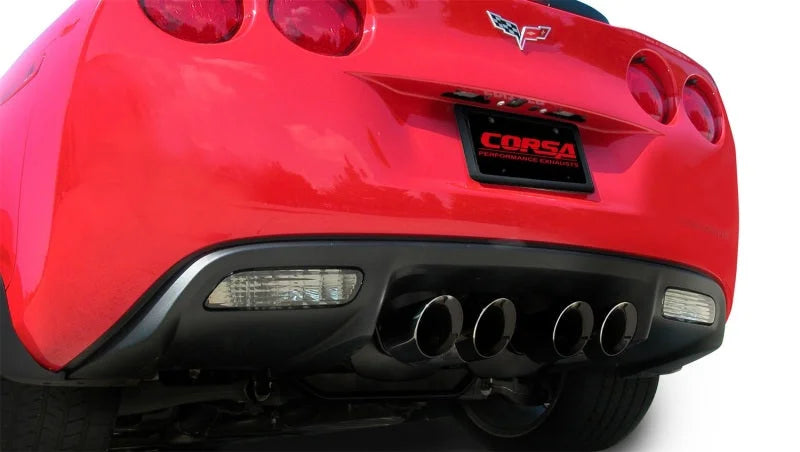 Corsa 2006-2013 Chevrolet Corvette C6 Z06 7.0L V8 Black Sport Axle-Back Exhaust - Detail View