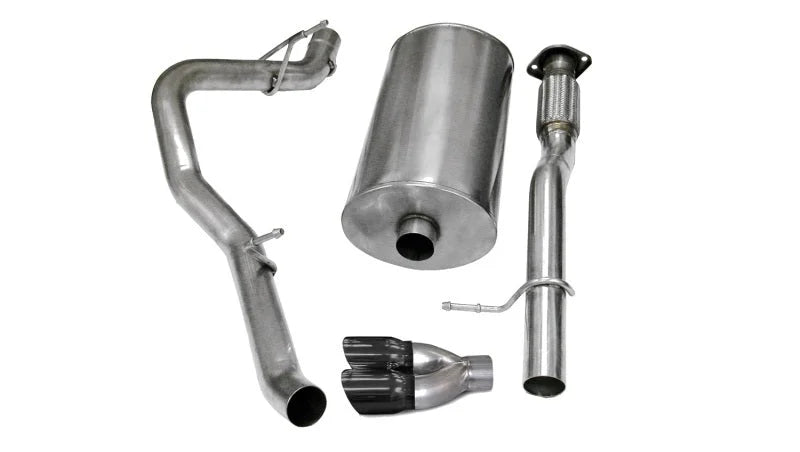 Corsa 2007-2009 Chevrolet Avalanche 6.0L V8 3in Cat-Back Single Side w Twin 4in Black Pro-SeriesTips - Main Product View