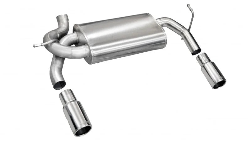 Corsa 2007-2011 Jeep Wrangler 3.8L/12-14 Wrangler 3.6L Polished Sport Axle-Back Exhaust - Main Product View