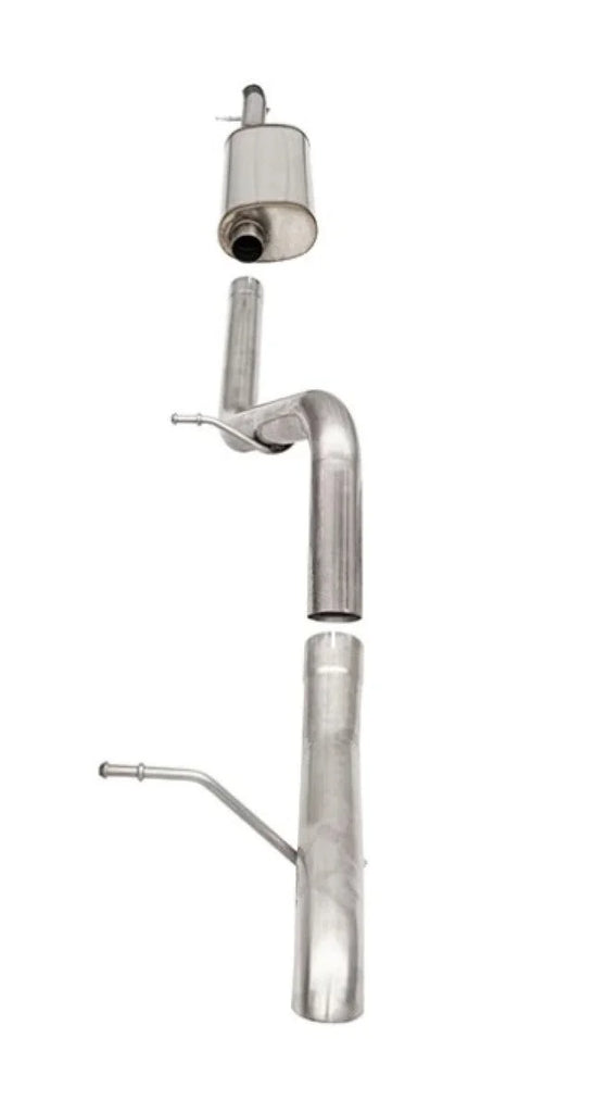 Corsa 2007-2018 Jeep Wrangler JKU 3.6L Sport 2.75in Cat-Back Exhaust w/ Single 4in Tips - Side View