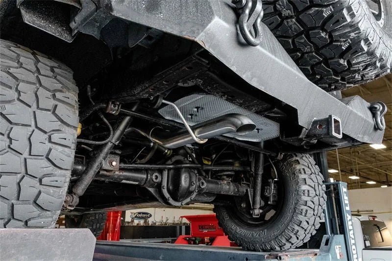 Corsa 2007-2018 Jeep Wrangler JKU 3.6L Sport 2.75in Cat-Back Exhaust w/ Turn Down Tip - Back View