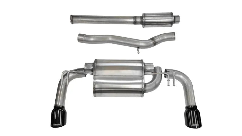 Corsa 2008-2015 Mitsubishi Lancer Evolution X Sedan 2.0L Black Sport Dual Rear Cat-Back Exhaust - Main Product View