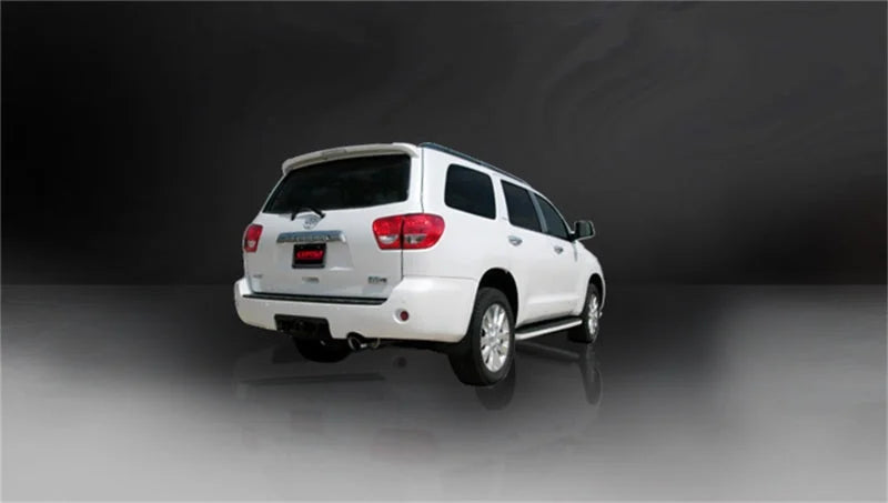 Corsa 2008-2017 Toyota Sequoia 5.7L V8 Touring Cat-Back Exhaust w/Black 4in Tip - Side View
