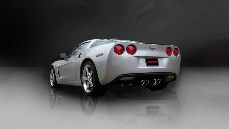 Corsa 2009-2013 Chevrolet Corvette C6 6.2L V8 Polished Sport Axle-Back Exhaust - Side View