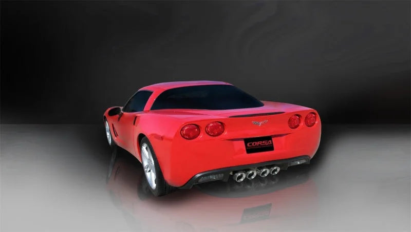 Corsa 2009-2013 Chevrolet Corvette C6 6.2L V8 Polished Xtreme Axle-Back Exhaust - Side View