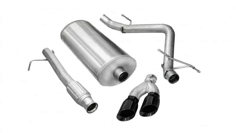 Corsa 2009-2013 GMC Sierra 4.8L V8 3in Cat-Back Single Side w Twin 4in Black Pro-Series Tips - Main Product View
