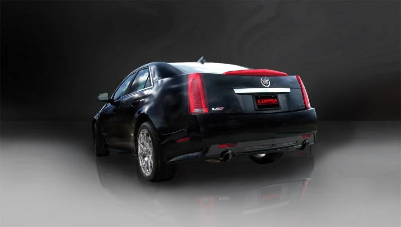 Corsa 2009-2014 Cadillac CTS Sedan V 6.2L V8 Black Sport Axle-Back Exhaust - Side View