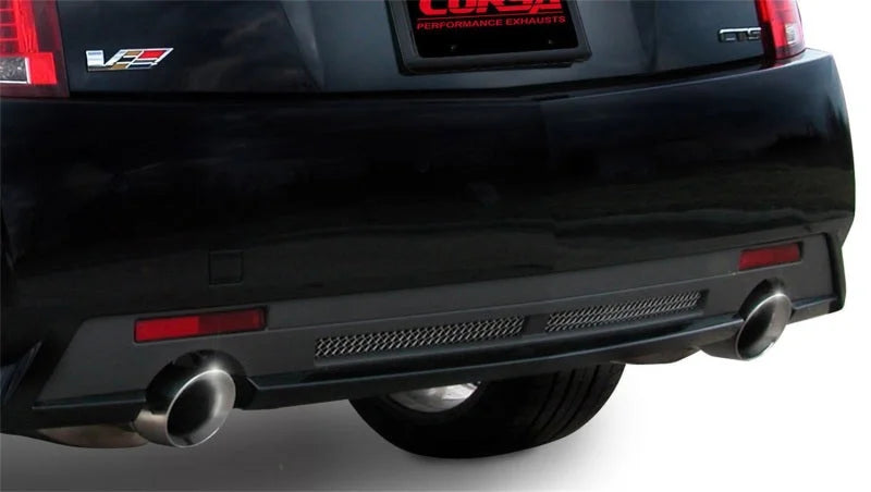 Corsa 2009-2014 Cadillac CTS Sedan V 6.2L V8 Polished Sport Axle-Back Exhaust - Side View