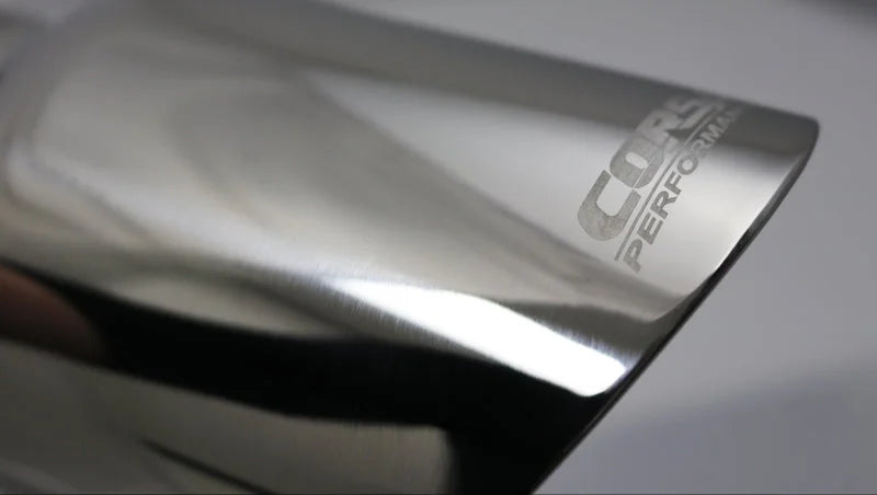Corsa 2009-2019 e Universal 3.0in Inlet / 4.5in Outlet Polished Pro-Series Tip Kit - Side View