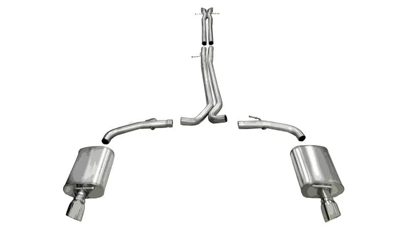 Corsa 2010-2019 Ford Taurus SHO 3.5L V6 Turbo Polished Sport Cat-Back Exhaust - Main Product View