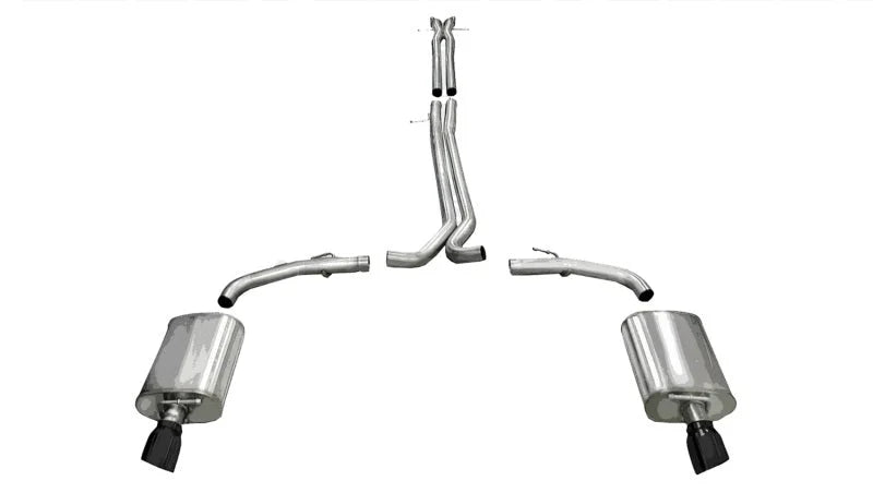 Corsa 2010-2019 Ford Taurus SHO 3.5L V6 Turbo Sport Cat-Back Exhaust w/ Dual 4in Black Tips - Main Product View