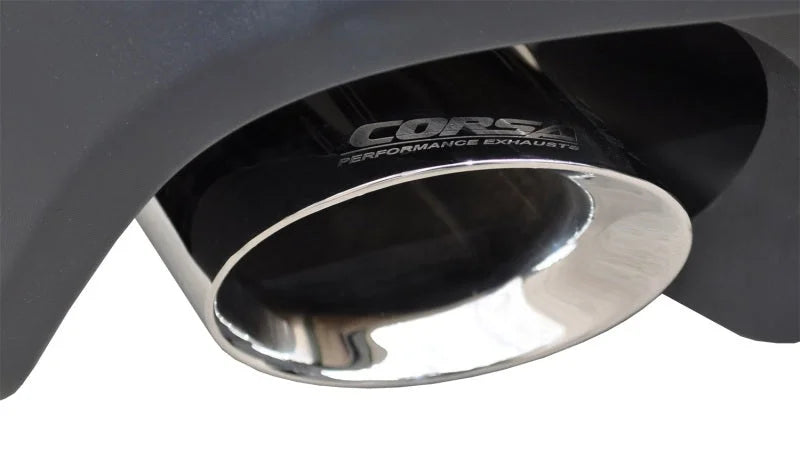 Corsa 2011-2012 Ford Mustang Shelby GT500 5.4L V8 Polished Sport Axle-Back Exhaust - Side View