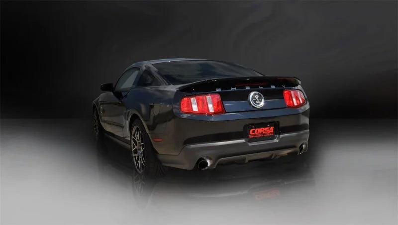 Corsa 2011-2012 Ford Mustang Shelby GT500 5.4L V8 Sport Axle-Back Exhaust w/ Black Tips - Side View