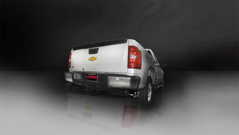 Corsa 2011-2013 GMC Sierra Ext. Cab/Std. Bed 1500 6.2L V8 Black Sport Cat-Back Exhaust - Side View