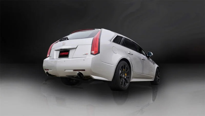 Corsa 2011-2014 Cadillac CTS Wagon V 6.2L V8 Black Sport Axle-Back Exhaust - Side View