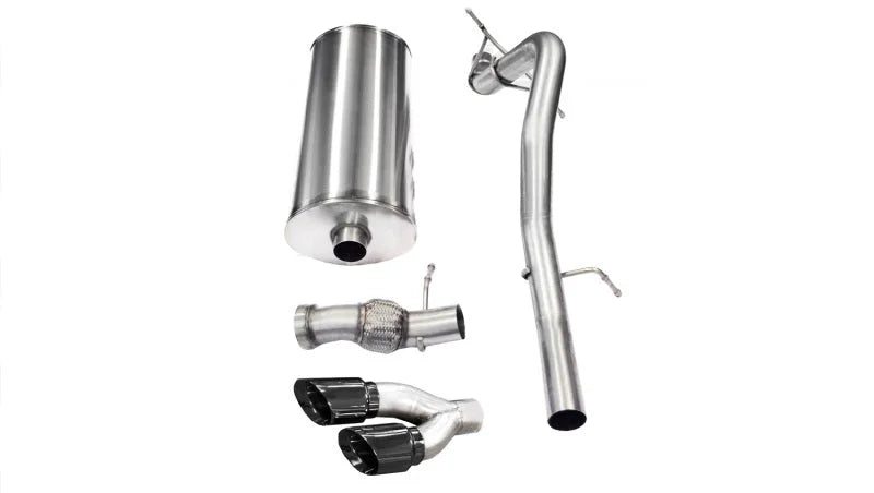 Corsa 2011-2014 Cadillac Escalade 6.2L V8 3in Cat-Back Single Side w Twin 4in Black Pro-Series Tips - Main Product View