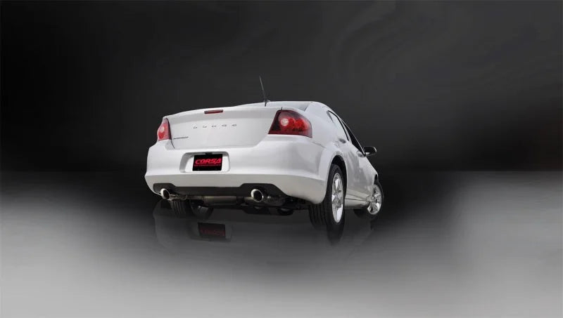Corsa 2011-2014 Chrysler 200/Dodge Avenger V6 Polished Sport Cat-Back Exhaust - Detail View