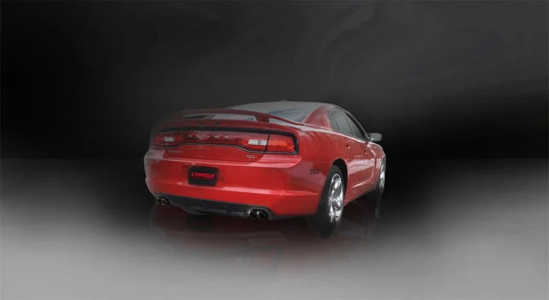 Corsa 2011-2014 Dodge Charger R/T 5.7L V8 Black Xtreme Cat-Back Exhaust - Side View